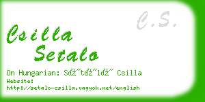 csilla setalo business card